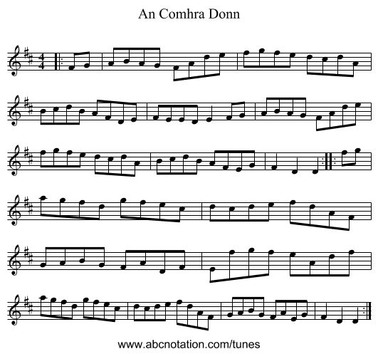 An Comhra Donn - staff notation
