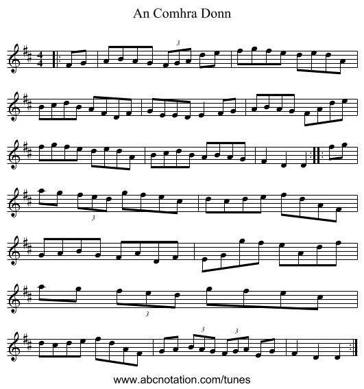 An Comhra Donn - staff notation