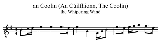 an Coolin (An C&uacute;ilfhionn, The Coolin) - staff notation
