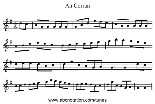 An Corran - staff notation