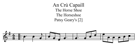 An Crú Capaill - staff notation