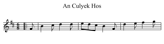 An Culyek Hos - staff notation
