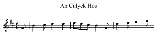 An Culyek Hos - staff notation