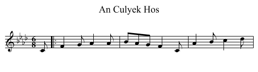 An Culyek Hos - staff notation