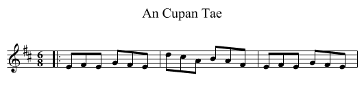 An Cupan Tae - staff notation