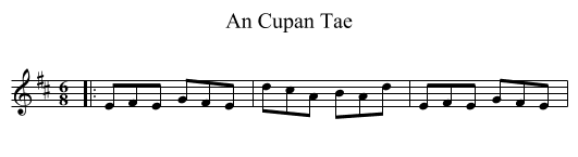 An Cupan Tae - staff notation