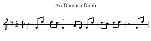 An Damhsa Dubh - staff notation