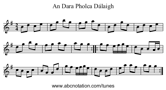 An Dara Pholca D&aacute;laigh - staff notation