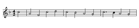 An den Most - staff notation