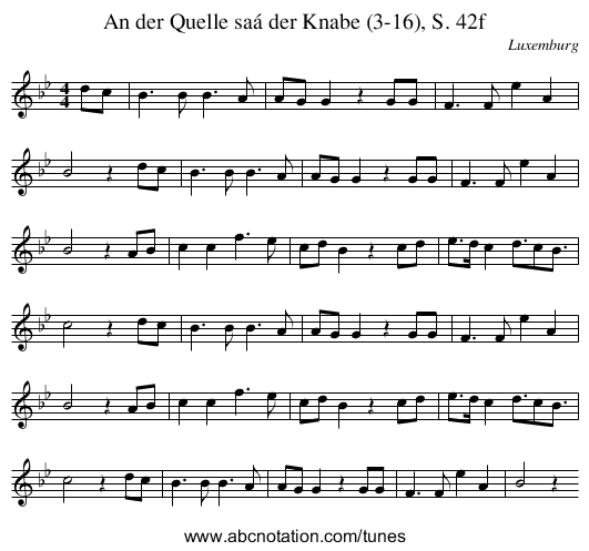 An der Quelle saá der Knabe (3-16), S. 42f - staff notation