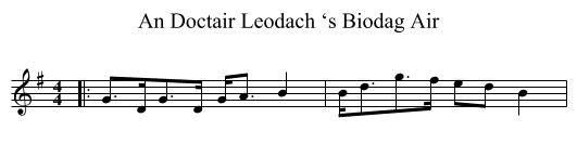 An Doctair Leodach ‘s Biodag Air - staff notation