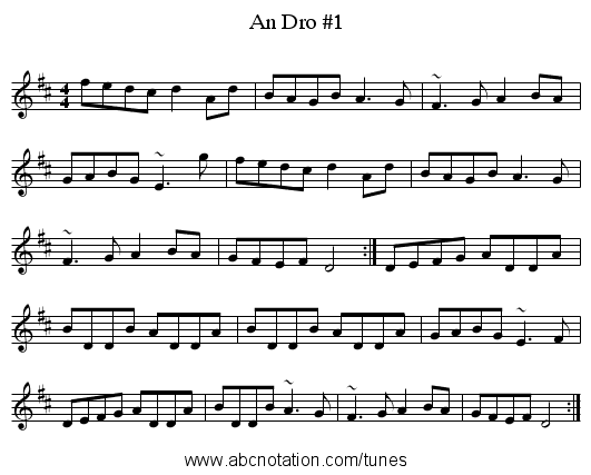 An Dro #1 - staff notation