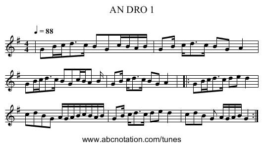 AN DRO 1 - staff notation