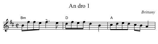 An dro 1 - staff notation