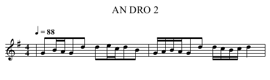 AN DRO 2 - staff notation