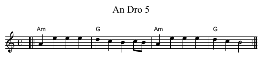An Dro 5 - staff notation