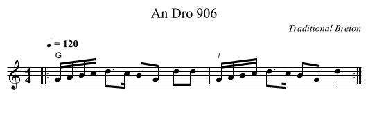 An Dro 906 - staff notation
