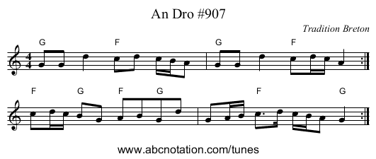 An Dro #907 - staff notation