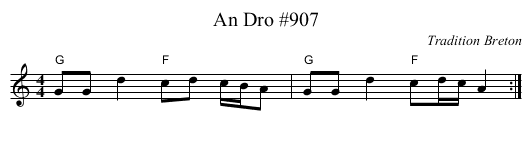 An Dro #907 - staff notation