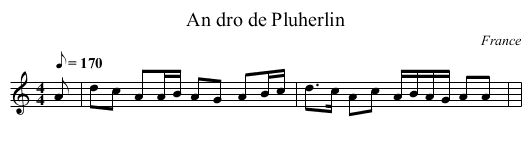 An dro de Pluherlin - staff notation