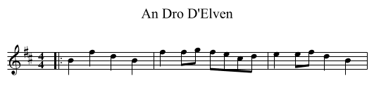 An Dro D'Elven - staff notation