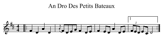 An Dro Des Petits Bateaux - staff notation
