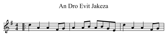 An Dro Evit Jakeza - staff notation