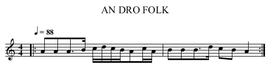 AN DRO FOLK - staff notation