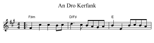 An Dro Kerfank - staff notation