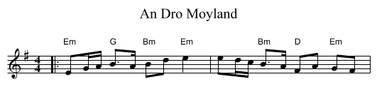 An Dro Moyland - staff notation