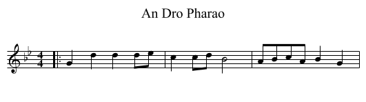 An Dro Pharao - staff notation
