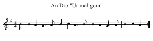 An Dro Ur maligorn - staff notation