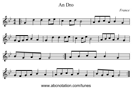 An Dro - staff notation