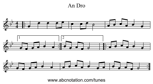 An Dro - staff notation