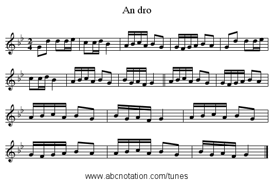 An dro - staff notation