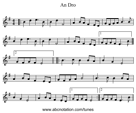 An Dro - staff notation