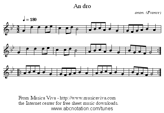 An dro - staff notation