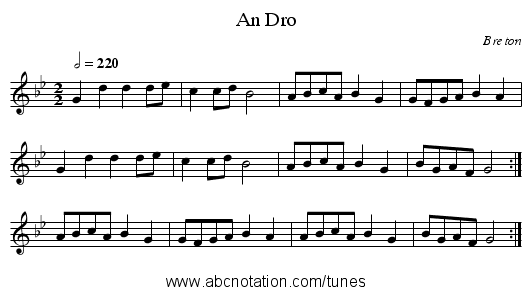 An Dro - staff notation