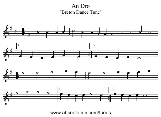 An Dro - staff notation