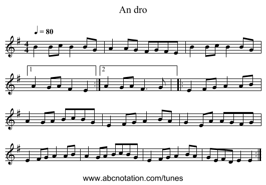 An dro - staff notation