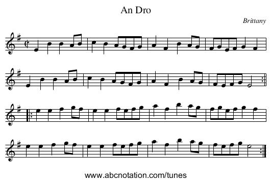 An Dro - staff notation