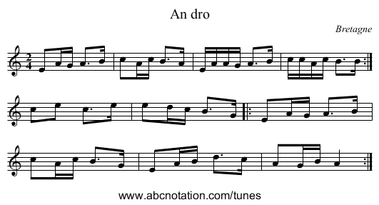 An dro - staff notation