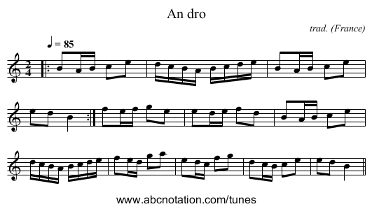 An dro - staff notation