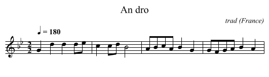 An dro - staff notation