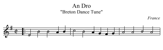 An Dro - staff notation