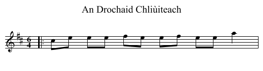 An Drochaid Chliùiteach - staff notation