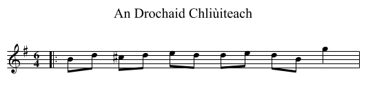 An Drochaid Chliùiteach - staff notation