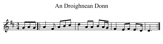 An Droighnean Donn - staff notation