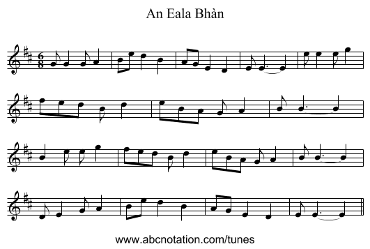 An Eala Bhàn - staff notation