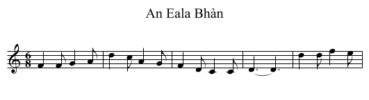 An Eala Bhàn - staff notation